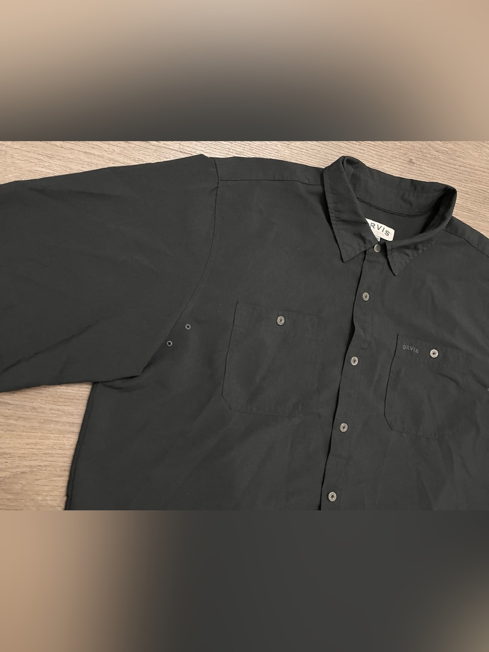 Orvis Tech Black Casual Button-Down Shirt XXL